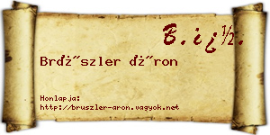 Brüszler Áron névjegykártya